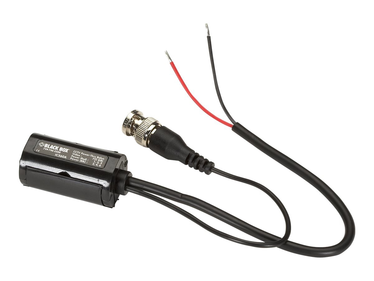Black Box CCTV Power-Through Balun - balun adapter