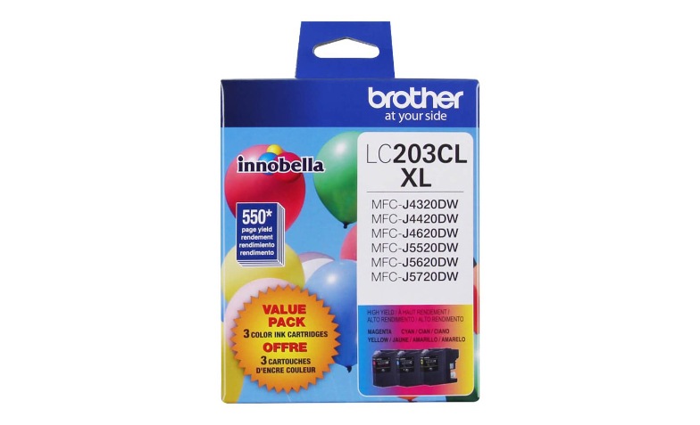 Brother LC203CL XL - 3-pack - High Yield - yellow, cyan, magenta