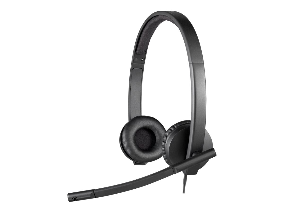 Logitech H570e Wired Headset, Stereo Headphones with Noise-Cancelling Microphone, USB, in-Line Controls with Mute