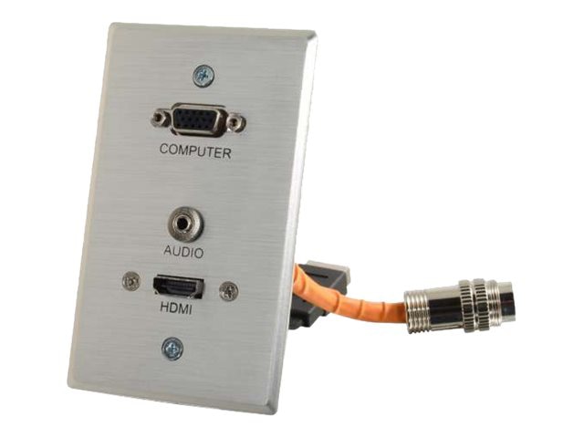 C2G RapidRun VGA + 3.5mm Single Gang Wall Plate + HDMI Pass Through - mounting plate
