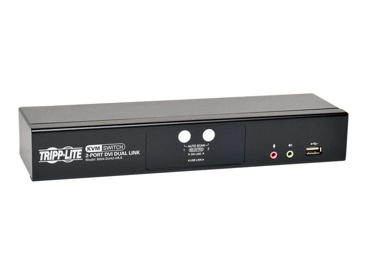 Tripp Lite KVM Switch 2-Port DVI Dual-Link / USB w/ Audio & 2x 6ft Cables