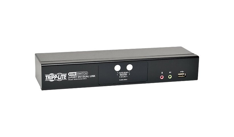 Tripp Lite 2-Port DVI Dual-Link / USB KVM Switch w/ Audio & Cables - KVM / audio switch - 2 ports - TAA Compliant