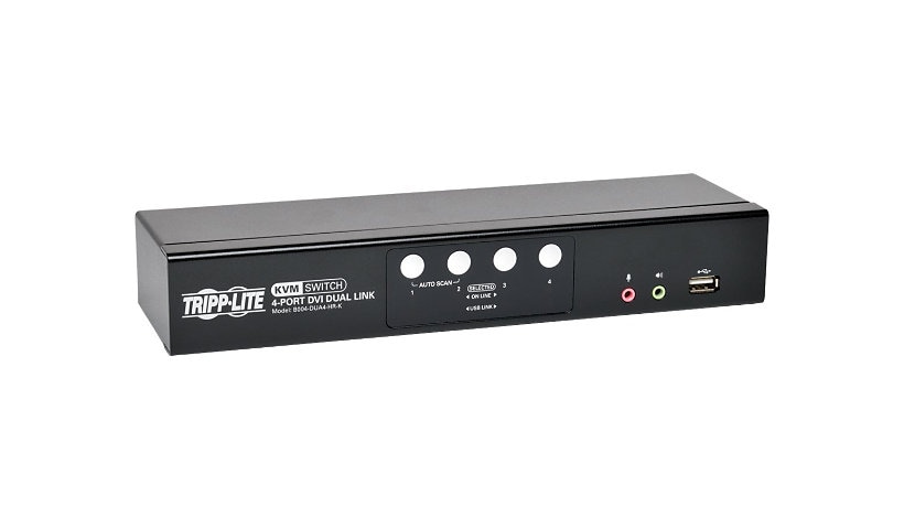 Tripp Lite 4-Port DVI/USB KVM Switch Dual Link w/ Audio &amp; Cables - KVM / audio switch - 4 ports - TAA Compliant