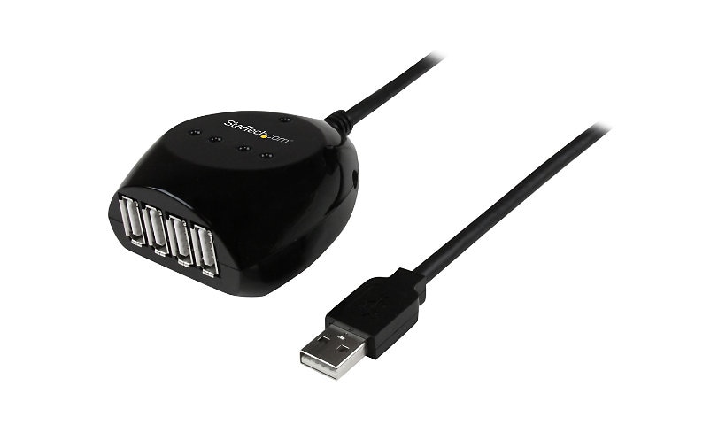 StarTech.com 15m USB 2.0 Active Cable with 4 Port Hub - 4 Port USB Hub