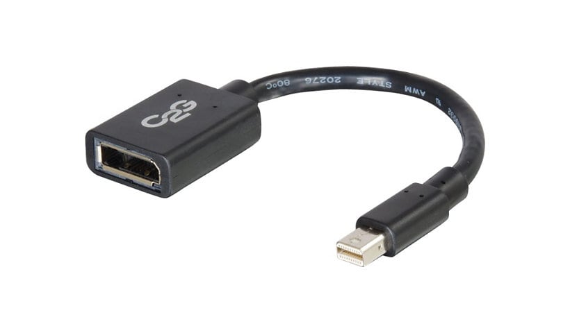 C2G 6in Mini DisplayPort to DisplayPort Adapter - Mini DP to DP Adapter - 4K 30Hz - Black - M/F