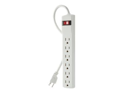 Belkin 6-Outlet Surge Protector - 2ft Cord - Straight Plug - 200J - On-Off Switch - White (2-pack)
