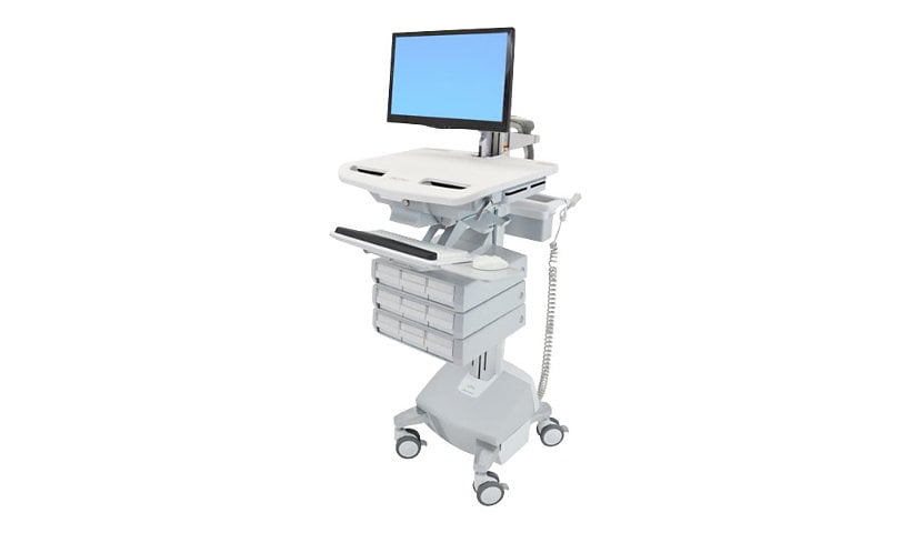 Ergotron StyleView Cart with LCD Arm, LiFe Powered, 9 Drawers - cart - for LCD display / keyboard / mouse / barcode