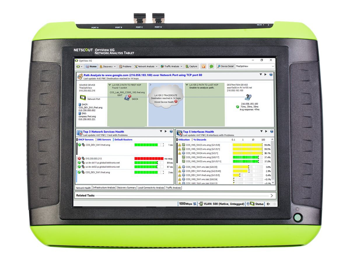 NetScout OptiView XG Network Analysis Tablet, 10 Gbps with AirMagnet WiFi Analyzer, Spectrum XT, and SurveyPro - network