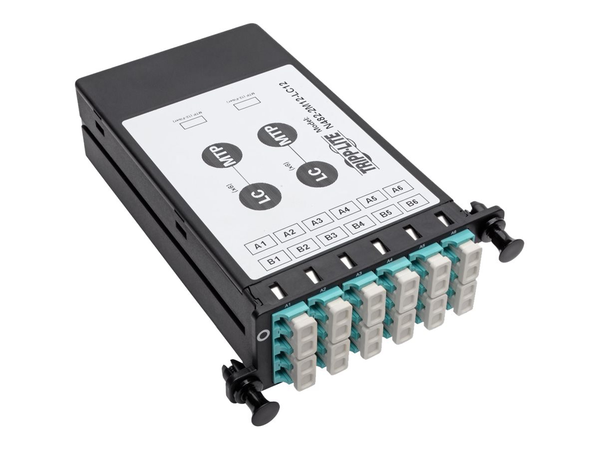 Eaton Tripp Lite Series 12-Fiber Patch Panel 2 MTP/MPO to 12 LC 10Gb Breakout Cassette - breakout box