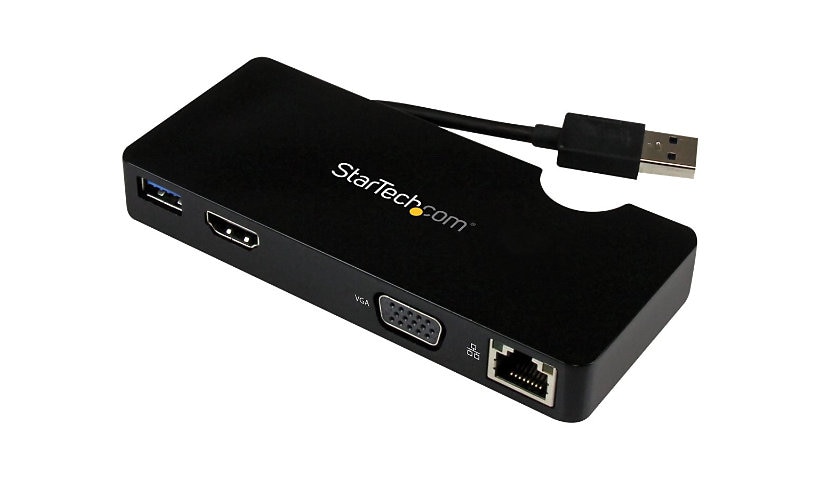 StarTech.com Portable USB 3.0 Mini Docking Station - HDMI or VGA/USB-A/GbE