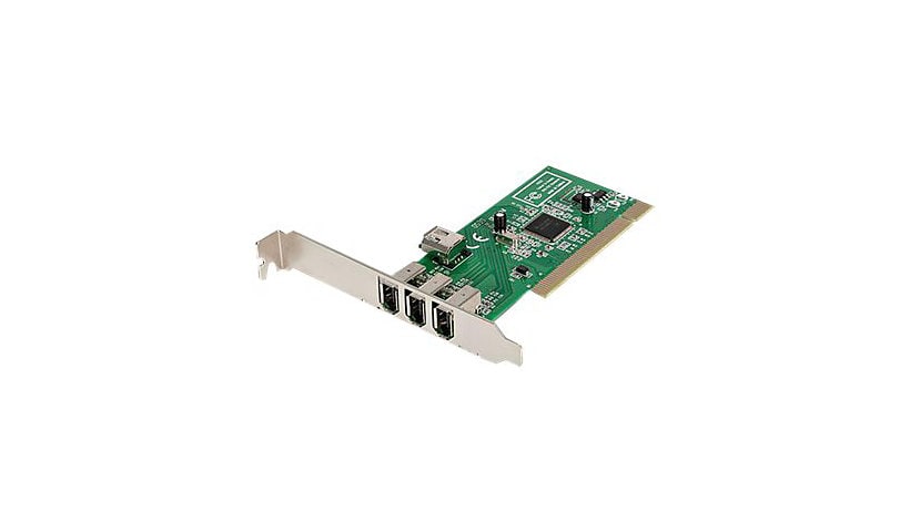 StarTech.com 4 port 1394a PCI FireWire Adapter Card - 3 External 1 Internal
