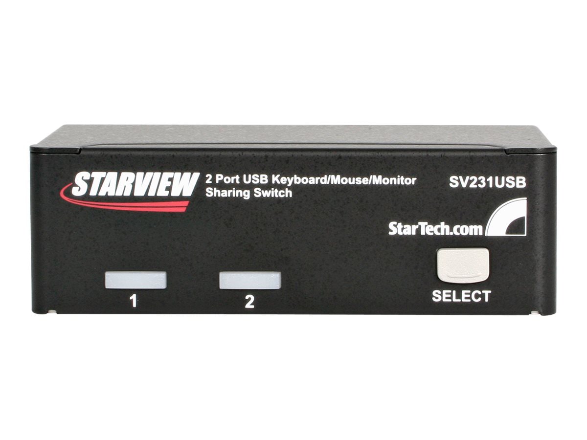 StarTech.com 2 Port USB VGA KVM Switch w/ Cables - Professional Desktop KVM
