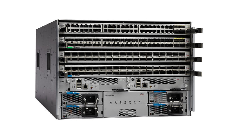 Cisco Nexus 9504 Chassis Bundle - switch - managed - rack-mountable - with Cisco Nexus 9500 Supervisor (N9K-SUP-A), 2x