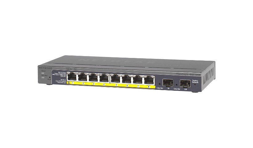 NETGEAR Smart GS110TP - v2 - switch - 8 ports - smart