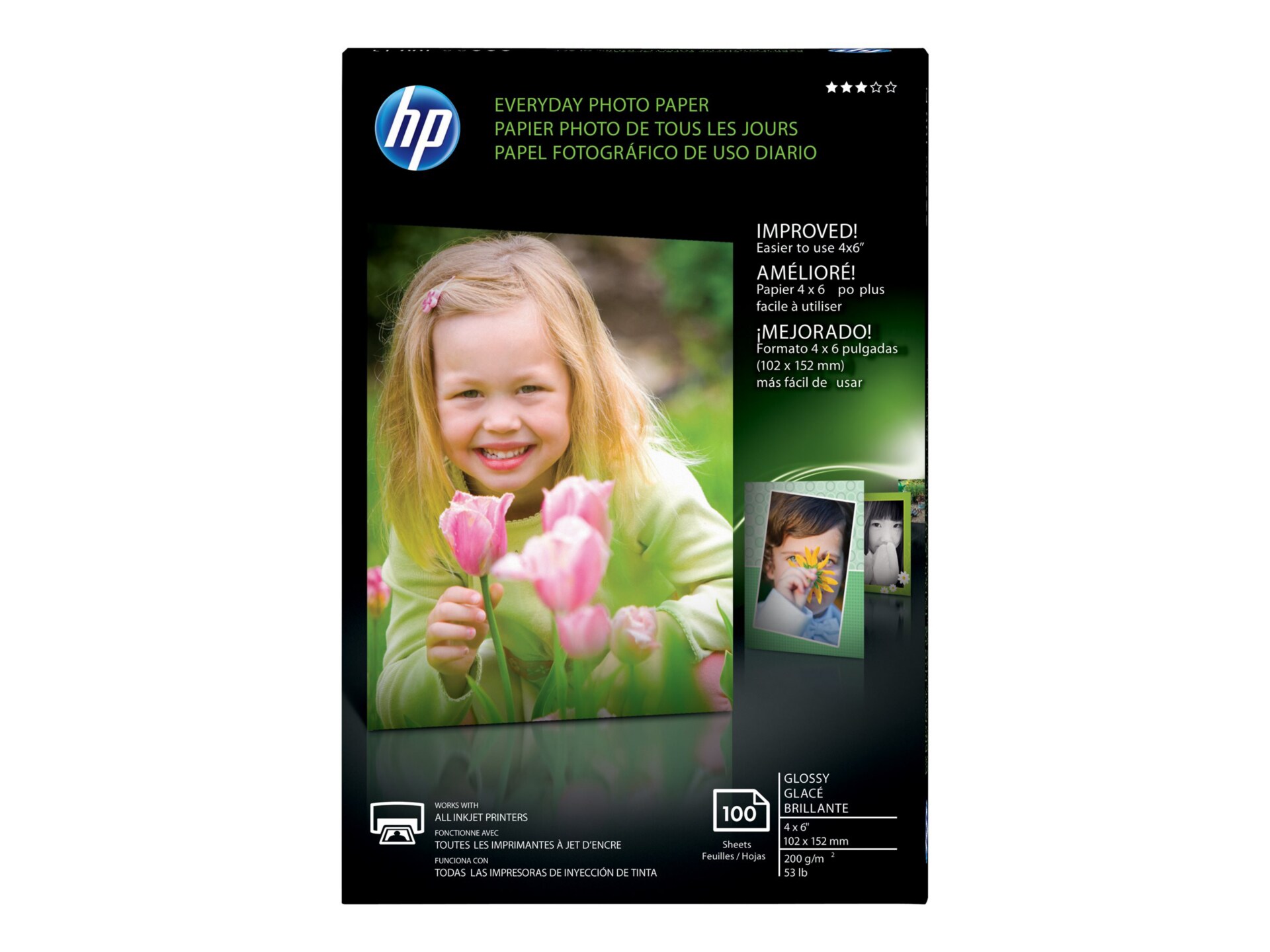 HP Everyday - photo paper - 100 sheet(s) - 102 x 152 mm - 200 g/m²