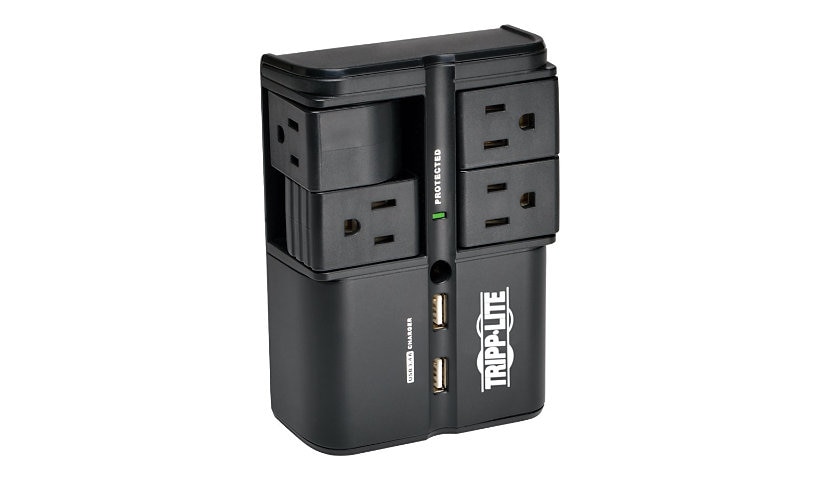 Tripp Lite Surge 4 Outlet 3.4A USB Charger Tablet Smartphone Ipad Iphone - surge protector - 1800 Watt
