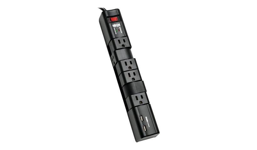 Tripp Lite Surge 6 Outlet 3.4A USB Charger Tablet Smartphone Ipad Iphone - surge protector - 1800 Watt