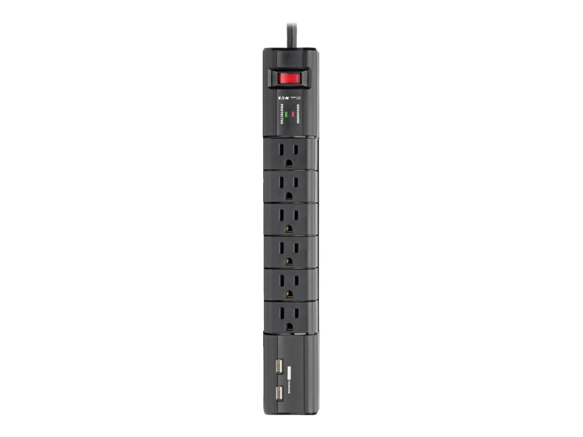 Thumbnail 2 of 8 for Eaton Tripp Lite Series Protect It! Surge Protector with 6 Rotatable Outlets, 8 ft. (2.43 m) Cord, 1080 Joules, 2xUSB