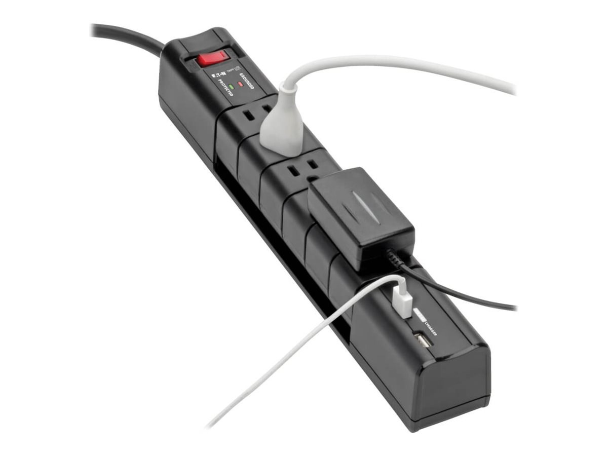 Thumbnail 4 of 8 for Eaton Tripp Lite Series Protect It! Surge Protector with 6 Rotatable Outlets, 8 ft. (2.43 m) Cord, 1080 Joules, 2xUSB