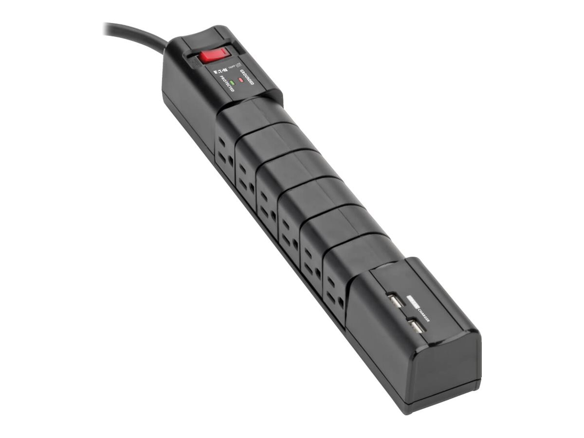 Thumbnail 5 of 8 for Eaton Tripp Lite Series Protect It! Surge Protector with 6 Rotatable Outlets, 8 ft. (2.43 m) Cord, 1080 Joules, 2xUSB