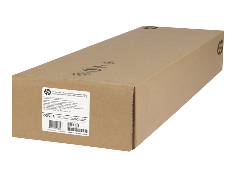 HP 2-Pack Everyday Adhesive Gloss Polypropylene-914 mm x 22.9 m (36 in x 75 ft)