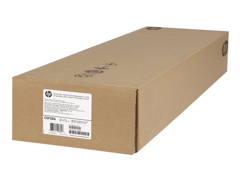 HP 2-Pack Everyday Adhesive Gloss Polypropylene-914 mm x 22.9 m (36 in x 75 ft)