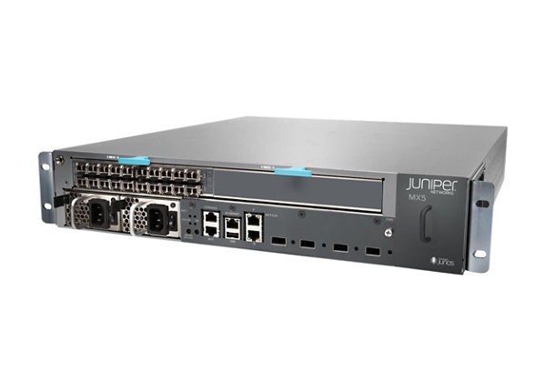 Meditatief Extremisten overloop Juniper Networks MX5 - modular expansion base - rack-mountable - with  MIC-3D-20GE-SFP, S-MX80-ADV-R, S-MX80-Q and - MX5BASE-T - Data Routers -  CDW.com