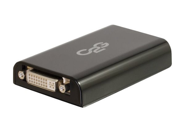 C2G USB to DVI Adapter - USB 3.0 to DVI-D External Video Card - Black - external video adapter - black