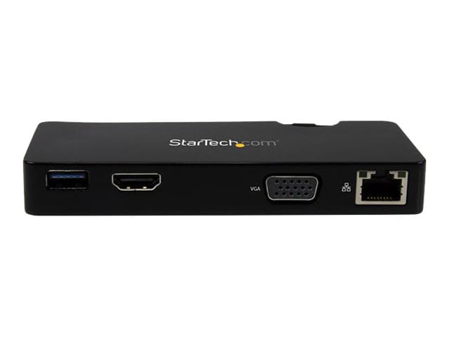 StarTech.com Portable Laptop Docking Station - HDMI or VGA and Gigabit Ethernet - USB 3.0 Universal Dock for Mac /