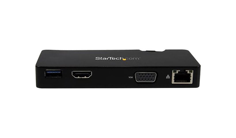 StarTech.com Portable Laptop Docking Station - HDMI or VGA and Gigabit Ethernet - USB 3.0 Universal Dock for Mac /