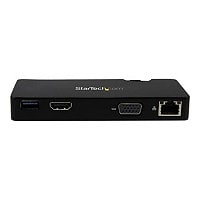 StarTech.com Portable Laptop Docking Station - HDMI or VGA and Gigabit Ethernet - USB 3.0 Universal Dock for Mac /