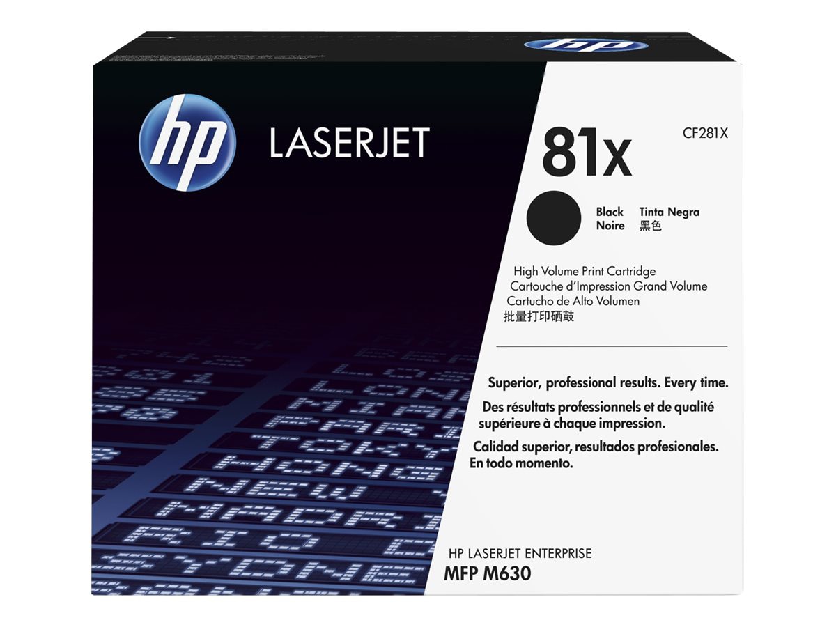 HP 81X (CF281X) Original High Yield Laser Toner Cartridge - Single Pack - Black - 1 Each