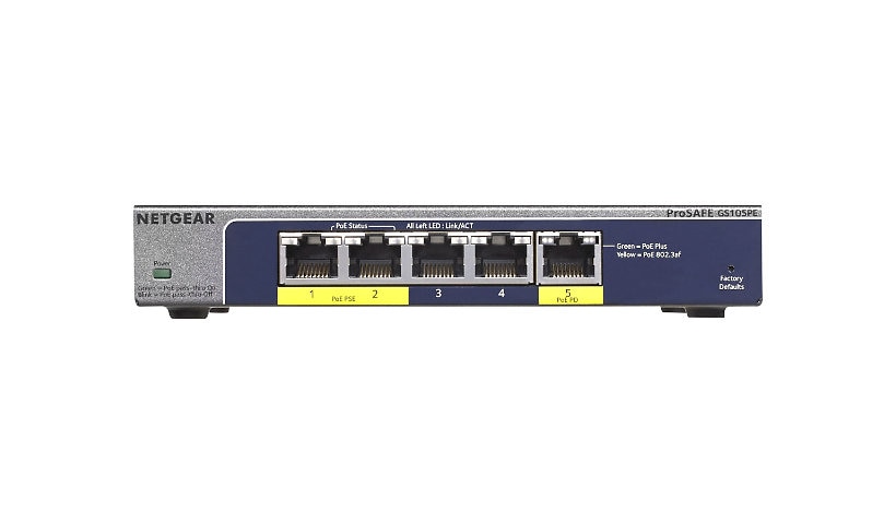 NETGEAR Plus GS105PE - switch - 5 ports - managed
