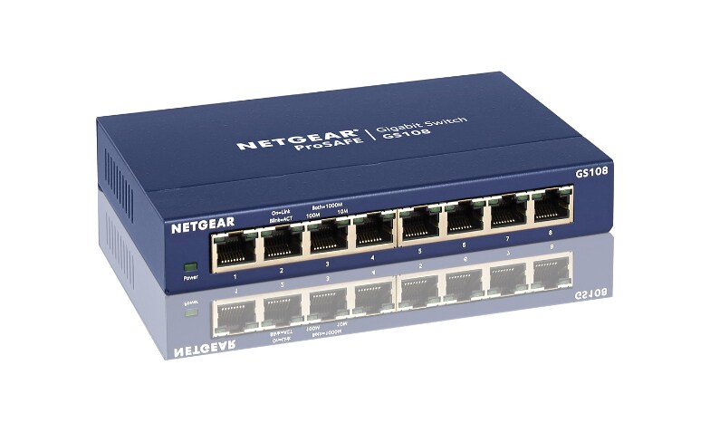 GS108UK  Switch Ethernet Netgear ProSAFE GS108, 8 ports, prise UK