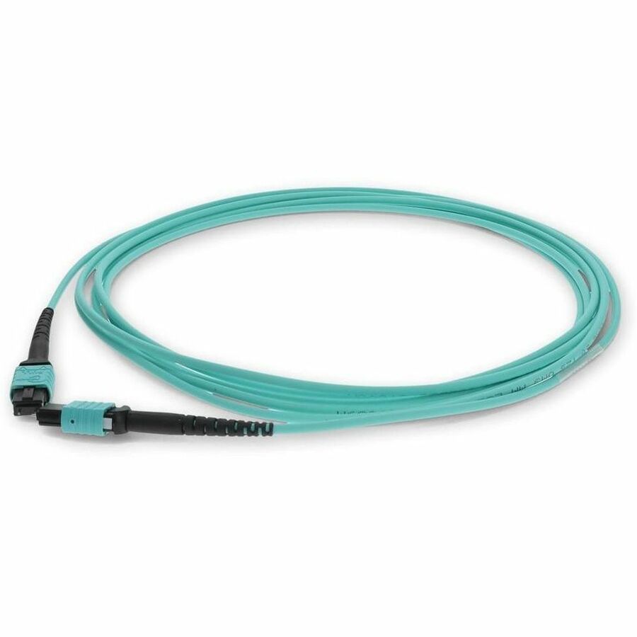 Proline 10m MPO (Male) to MPO (Male) 12-Strand Aqua OM3 Straight Fiber OFNR (Riser-Rated) Patch Cable
