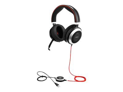 Jabra Evolve 80 MS stereo - headset - 7899-823-109 - Wired Headsets 