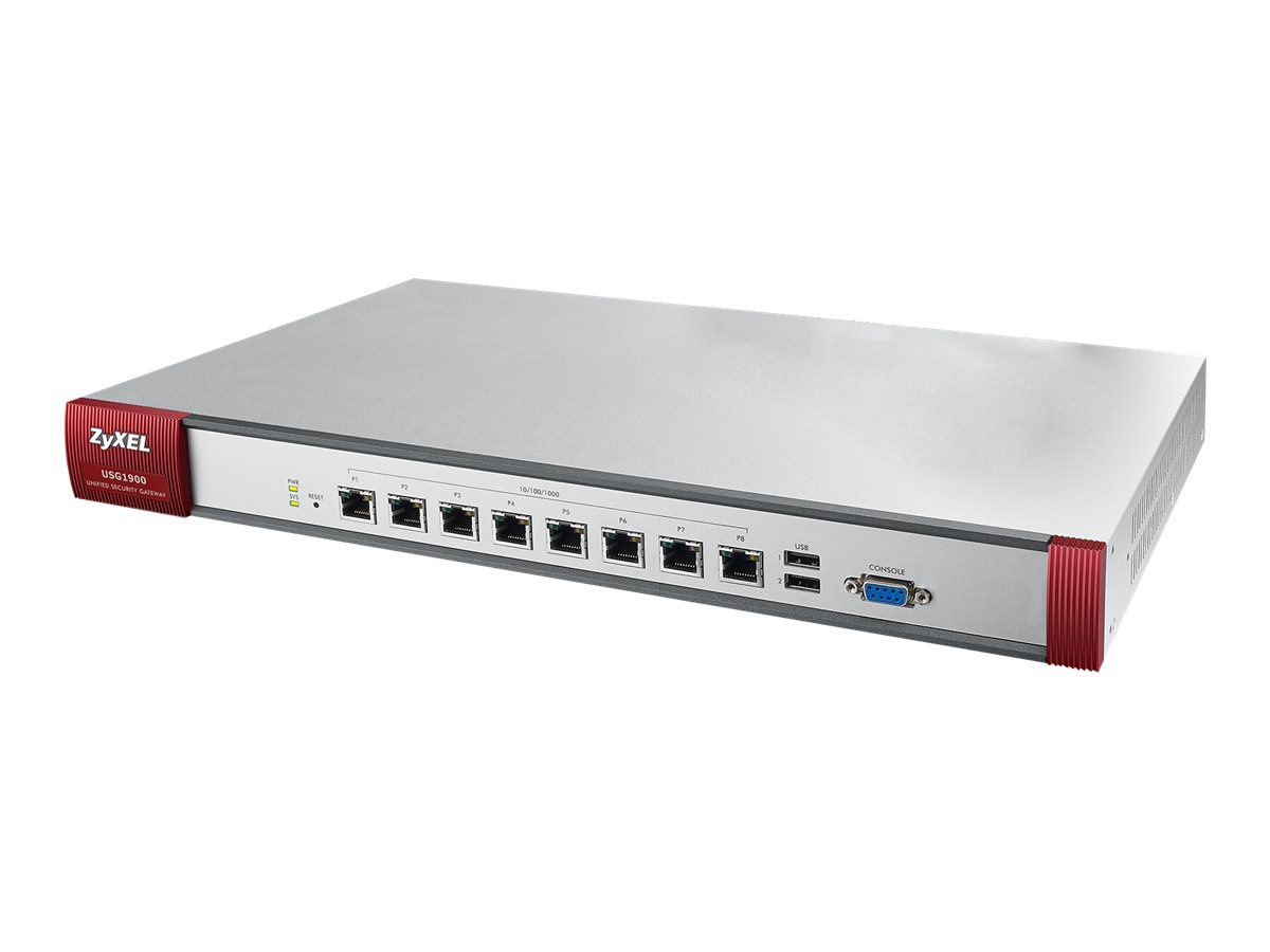 Zyxel USG1900 - security appliance - with 1 year AV+IDP, AS, CF