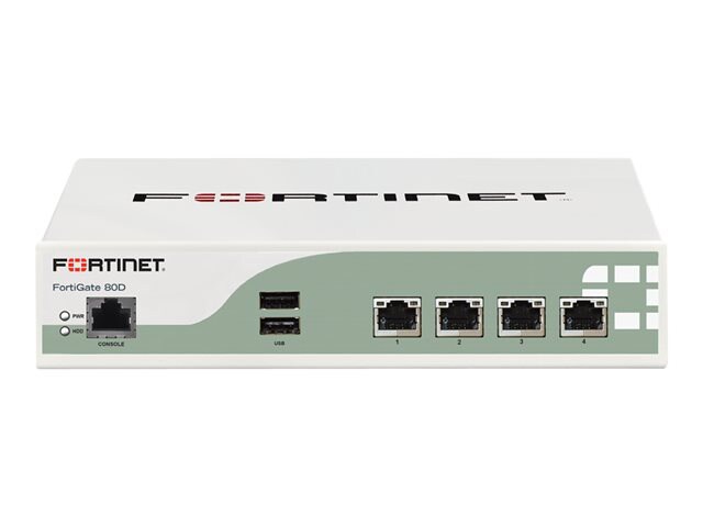 Fortinet FortiGate 80D - UTM Bundle - security appliance - with 3 years FortiCare 24X7 Comprehensive Support