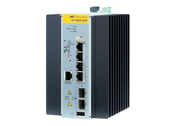 Allied Telesis AT IE200-6GP - switch - 4 ports - managed