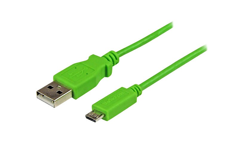 StarTech.com 1m Green USB to Slim Micro USB Cable - Mobile Charge and Sync