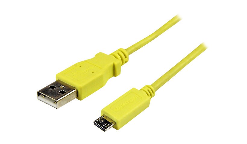 StarTech.com 1m Yellow USB to Slim Micro USB Cable - Mobile Charge and Sync
