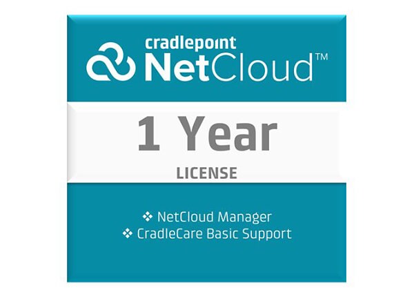Cradlepoint NetCloud Manager Standard - subscription license (1 year) + CradleCare Basic Support - 1 license