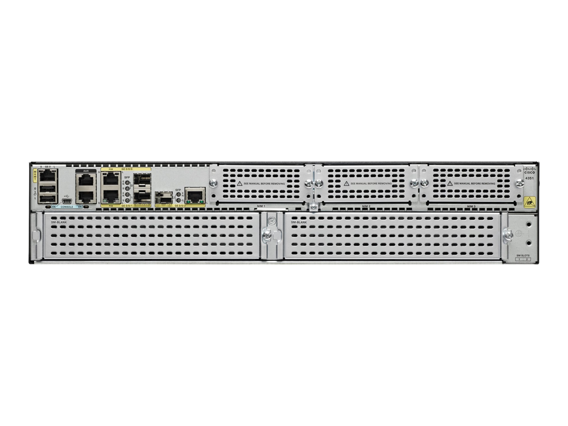 Thumbnail 3 of 4 for Cisco Integrated Services Router 4351 - Application Experience with Voice Bundle - router - rack-mountable