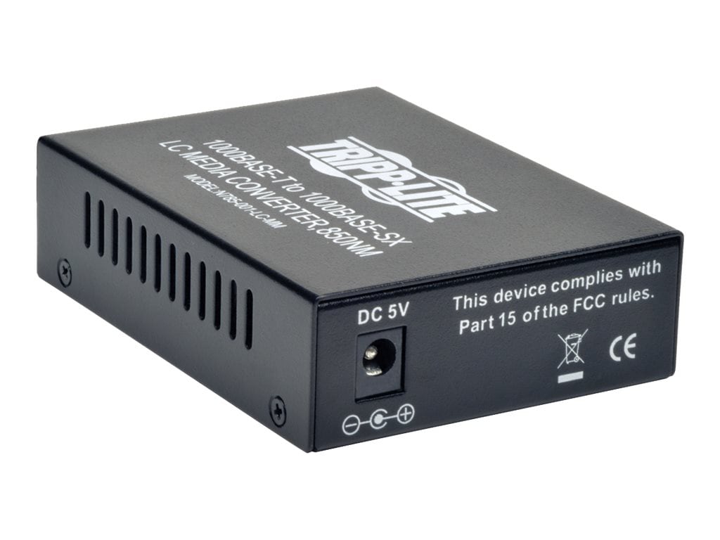 Tripp Lite LC Multimode Fiber Media Converter Gigabit 10/100/1000 RJ45 - fiber media converter - 10Mb LAN, 100Mb LAN,