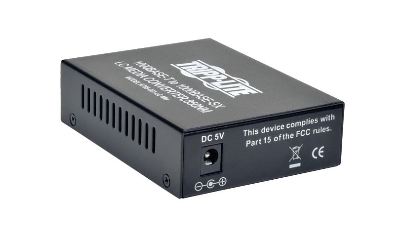 Tripp Lite LC Multimode Fiber Media Converter Gigabit 10/100/1000 RJ45 - fiber media converter - 10Mb LAN, 100Mb LAN,