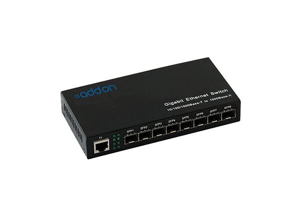 AddOn 1Gbs 1 RJ-45 to 8 SFP Media Converter - switch - 8 ports