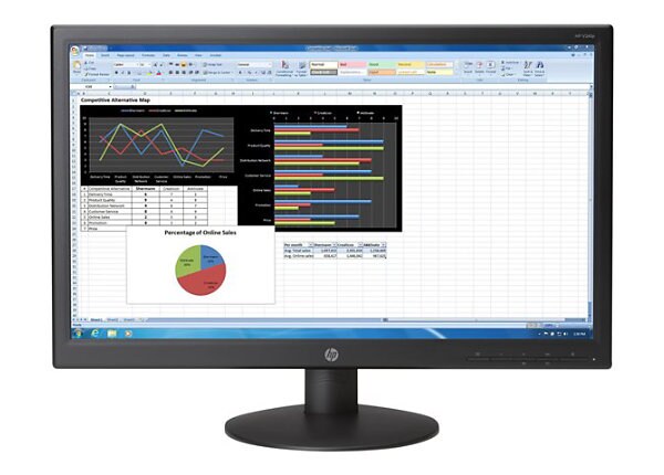 HP V241p 23.6" LED-backlit LCD - Black