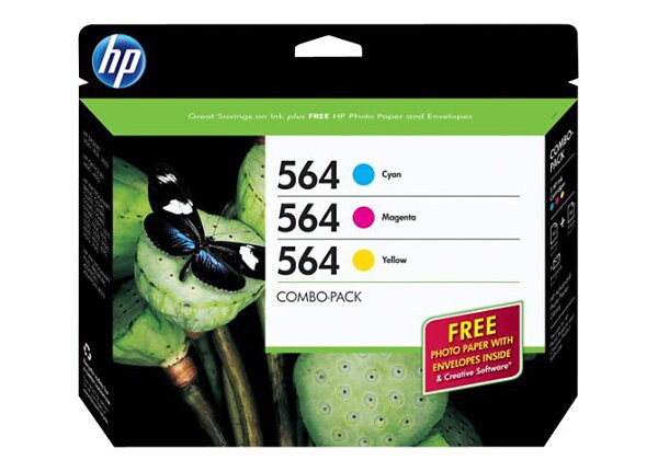 HP 564 Combo Pack - 3-pack - yellow, cyan, magenta - original - ink cartridge