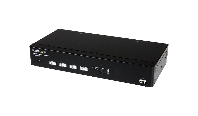 StarTech.com 4 Port USB DVI KVM Switch with DDM Fast Switching Technology and Cables
