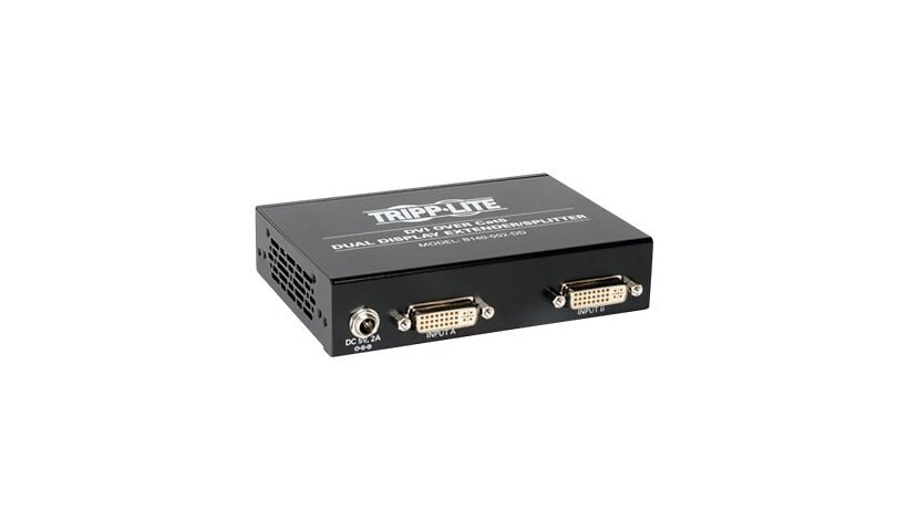 Tripp Lite 2-Port Dual Display DVI over Cat5 / Cat6 Extender Video Splitter TAA - video extender - TAA Compliant